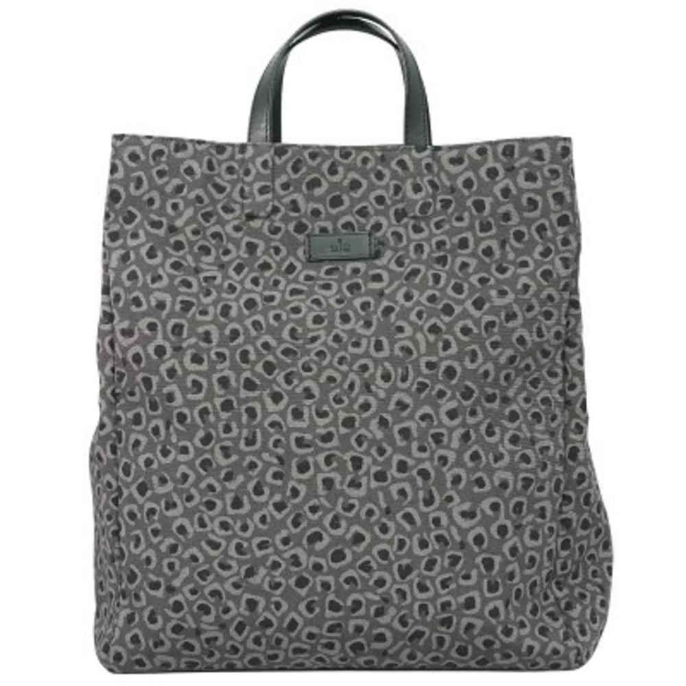 Gucci Leopard Tote Bag Canvas Gray